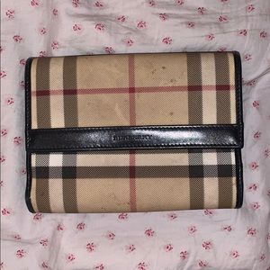 Burberry Used Plaid Wallet Good Condition